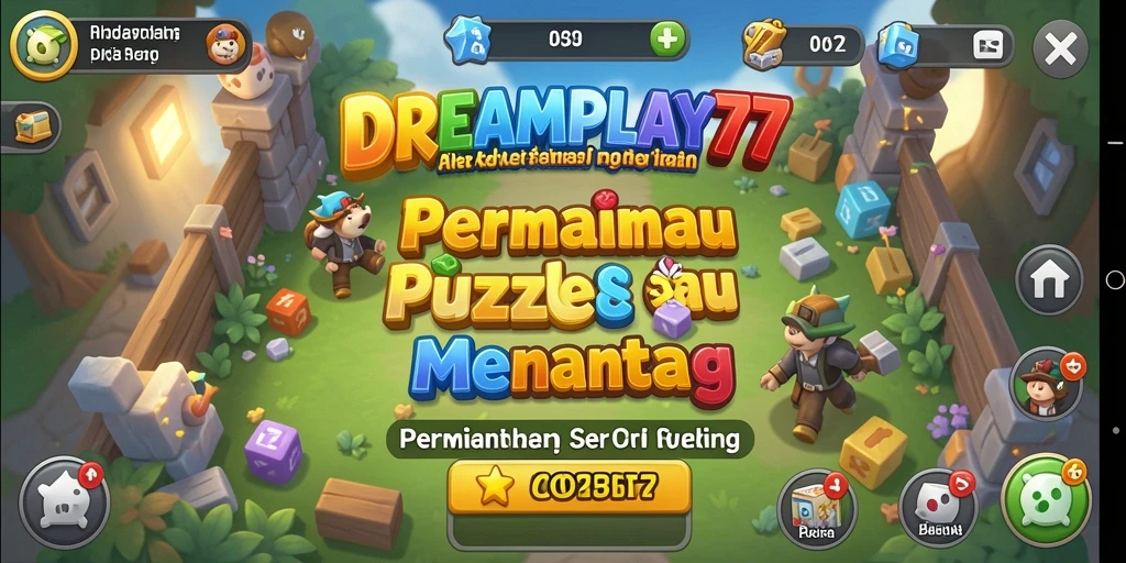Screenshot utama DREAMPLAY77 menampilkan gameplay puzzle yang seru dan menantang.