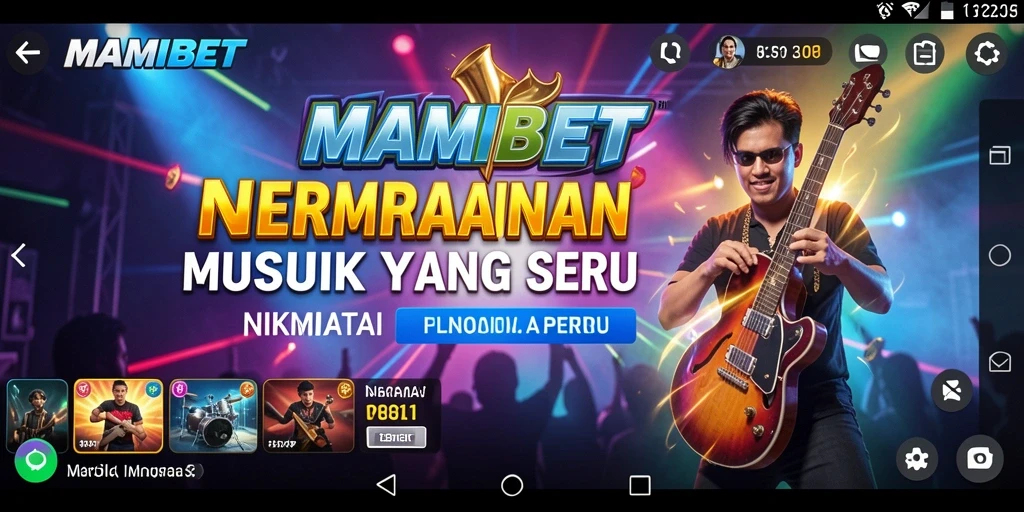 Screenshot gameplay MAMIBET dengan berbagai instrumen dan lagu.