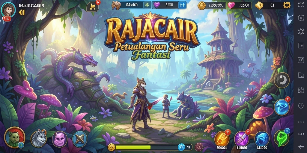 Tampilan gameplay memukau dalam petualangan seru RAJACAIR.