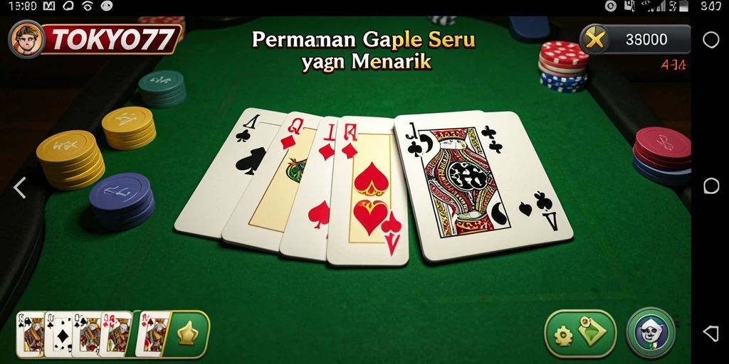 Tampilan gameplay seru dari permainan Gaple TOKYO77.